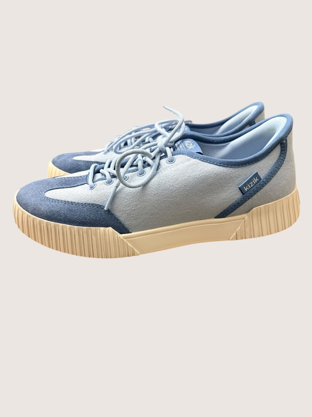 Kizik Brooklyn Blue Canvas & Suede Sneakers Size 9